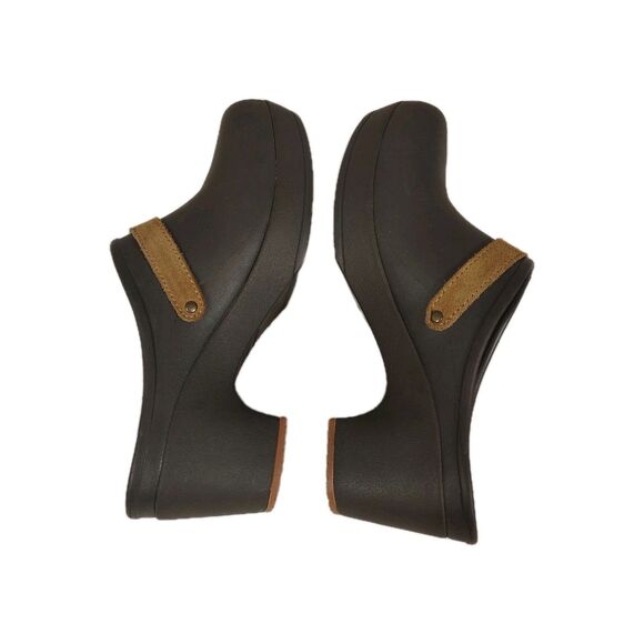 Crocs Sarah Clog Mules Women’s 8 Brown Block Heel Platform Comfort - Picture 5 of 9